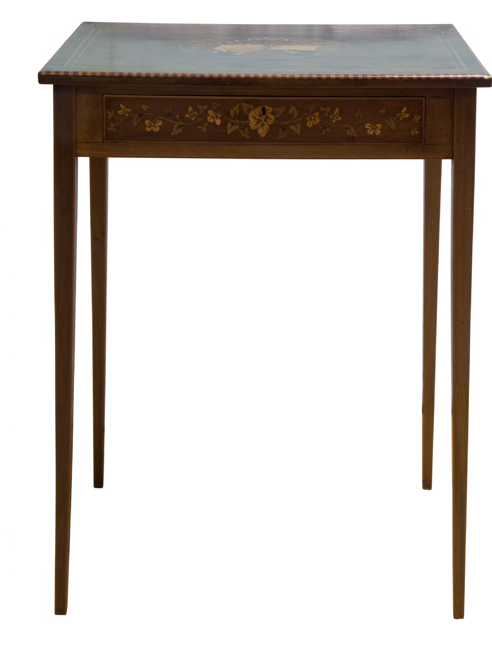 Sheraton Revival Marquetry inlaid side table c1890 View III