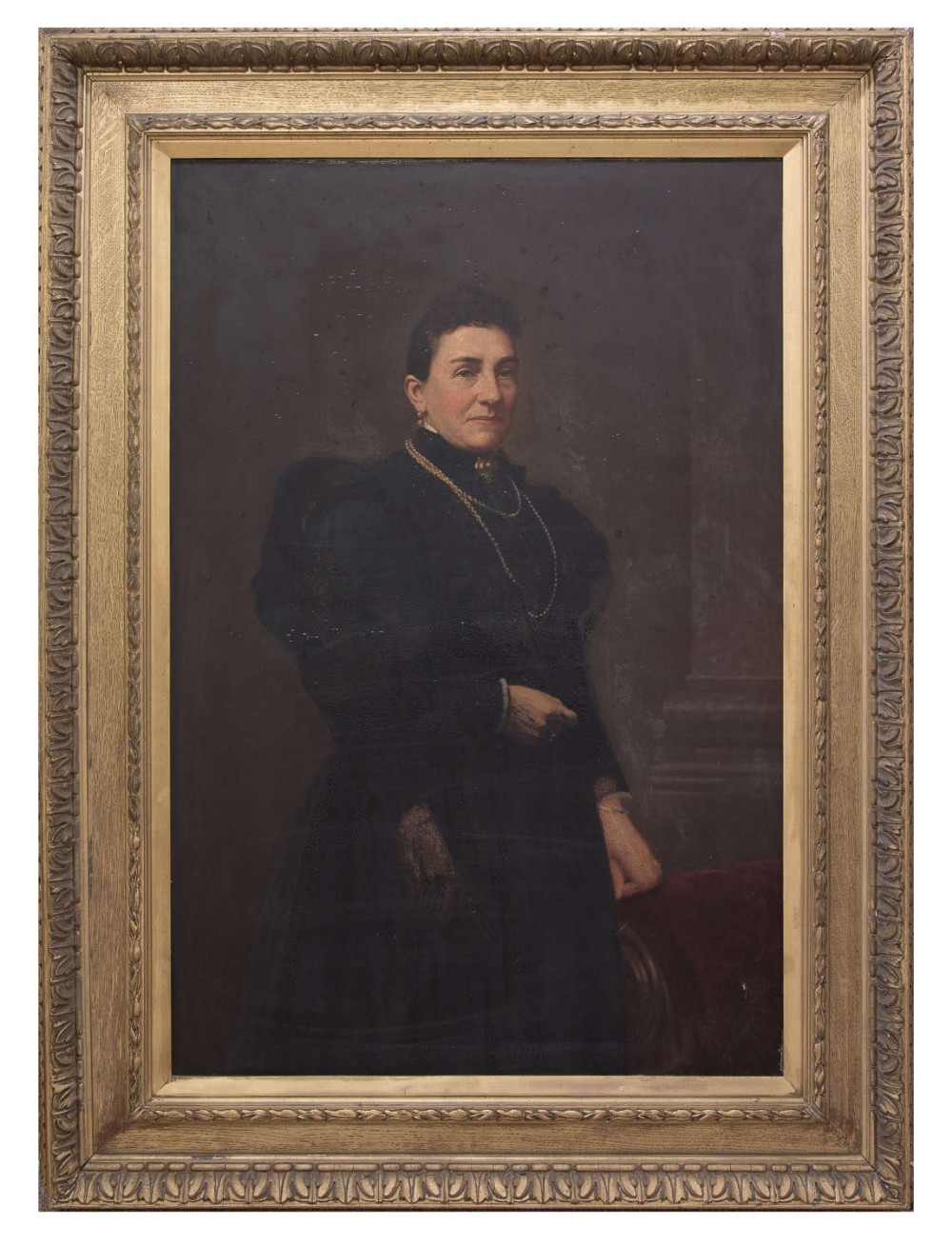 Large 19thCentury Portrait of a Lady in gilt frame c1870