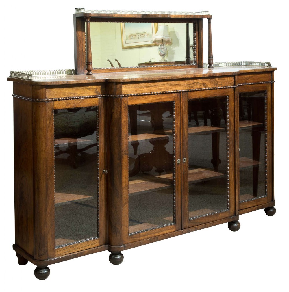 William IV Rosewood Breakfront Cabinet