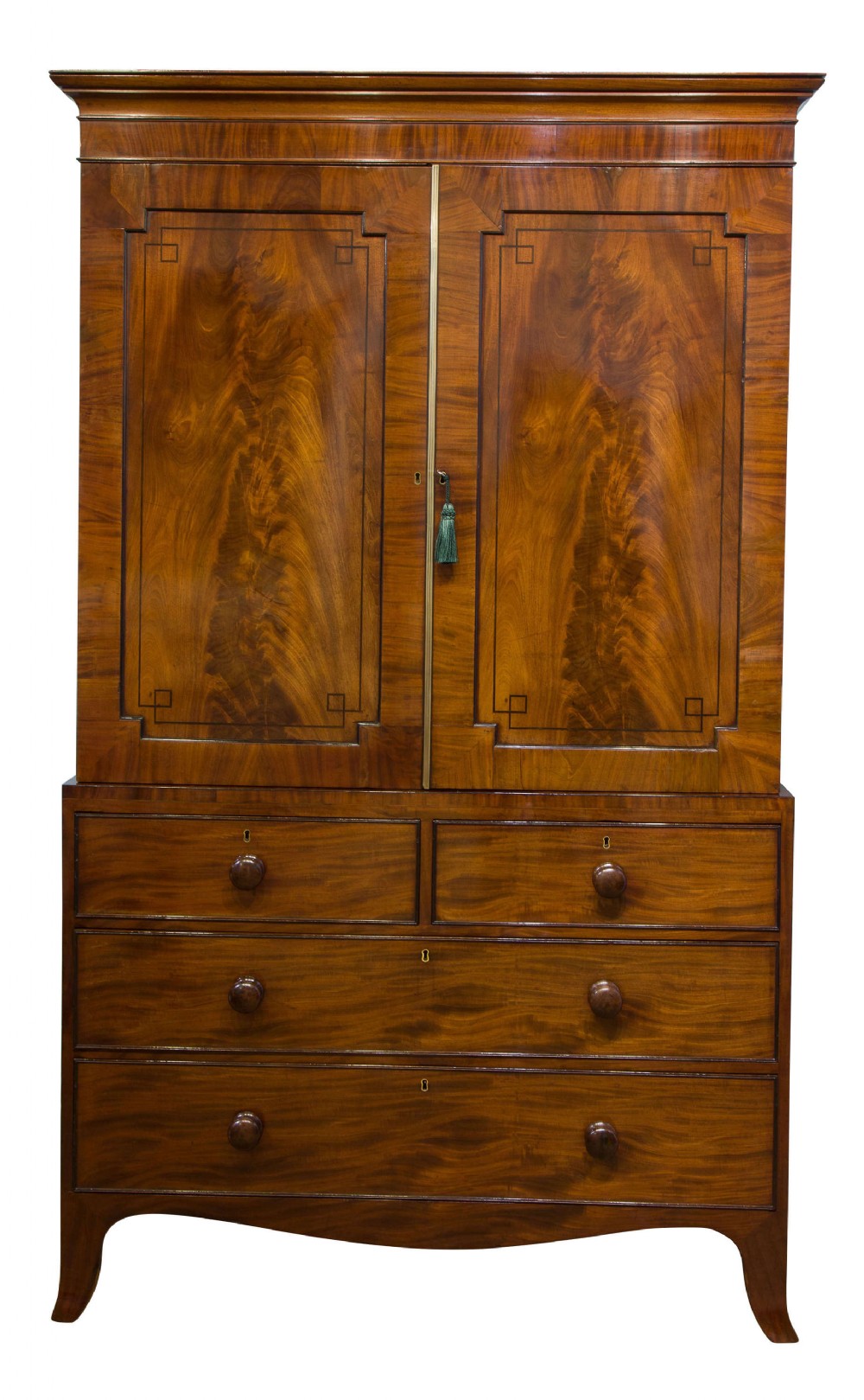 Regency mahogany linen press c1815