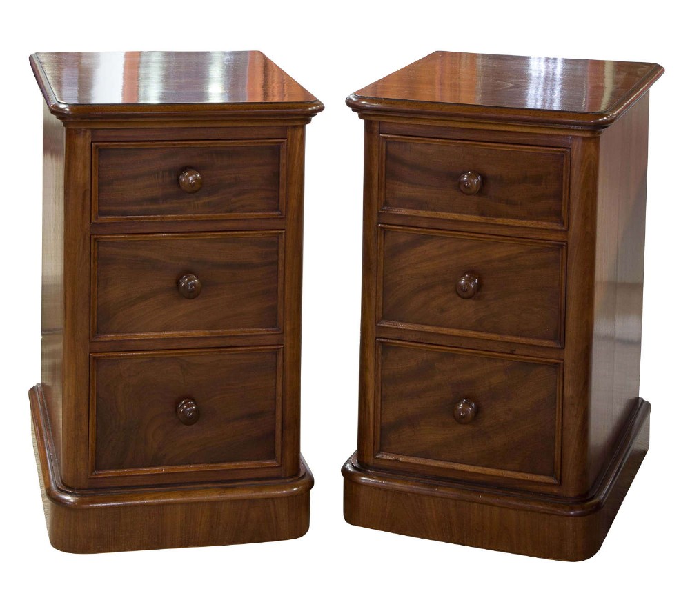 Pair of Victorian mahogany bedside cabinets