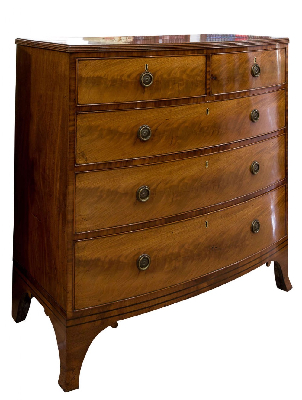 George III mahogany bowfront chest of drawers c1800