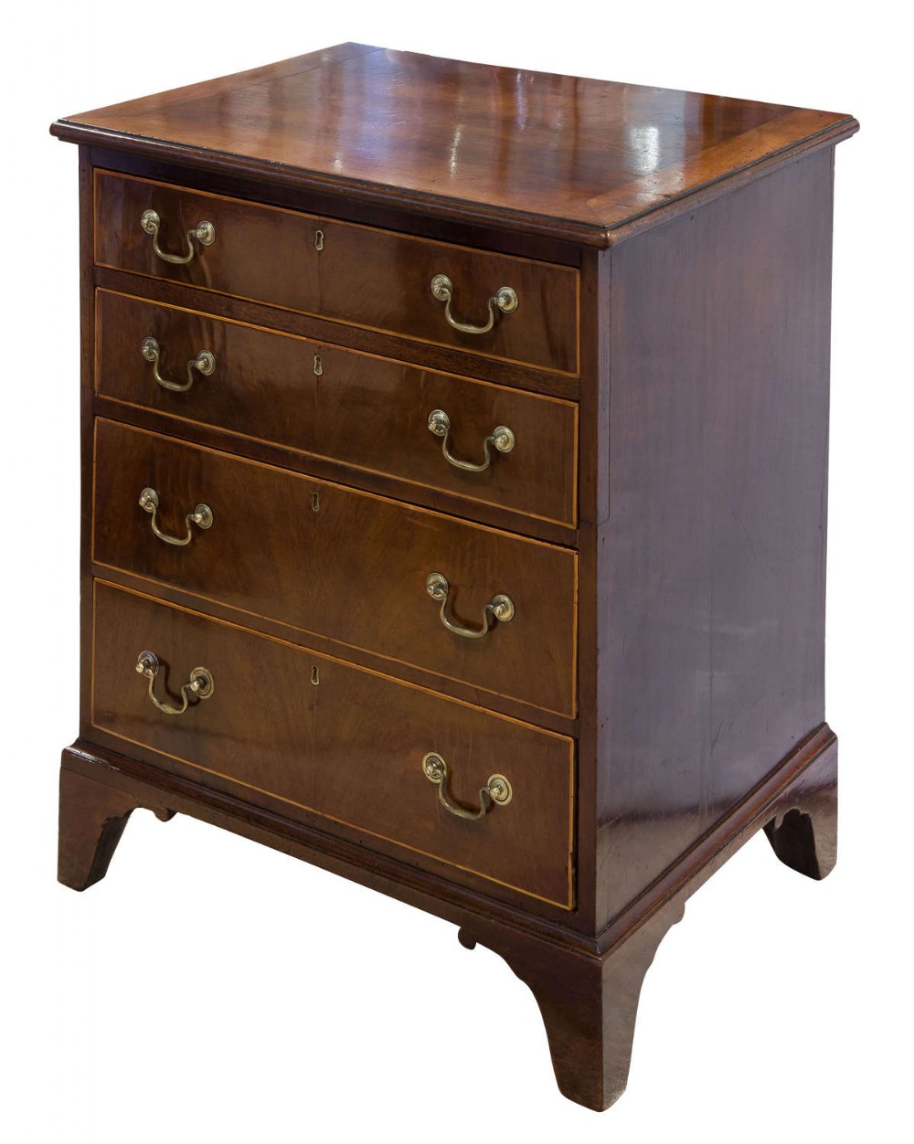 Small mahogany 4 drawer chest c1870