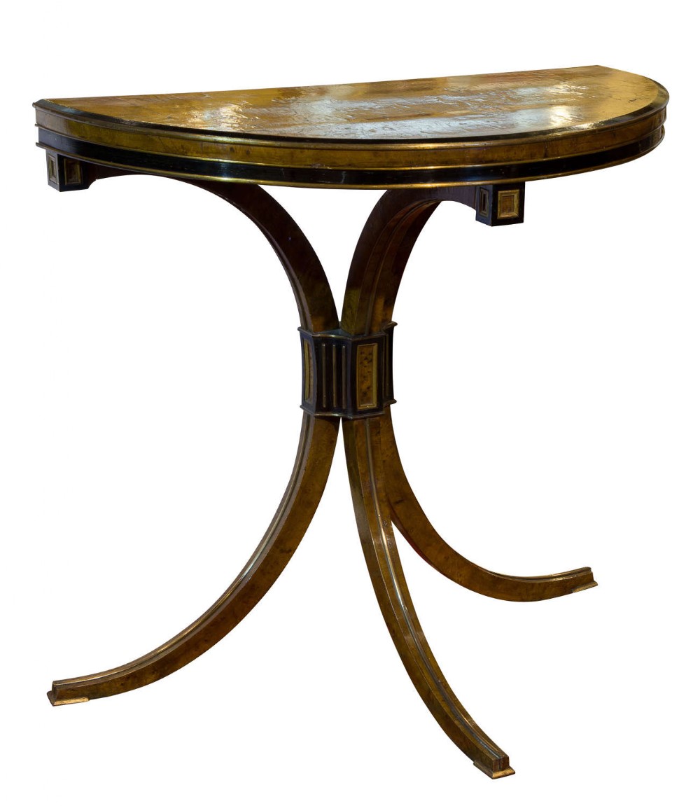 19thc continental Biedermeier style demi lune console table
