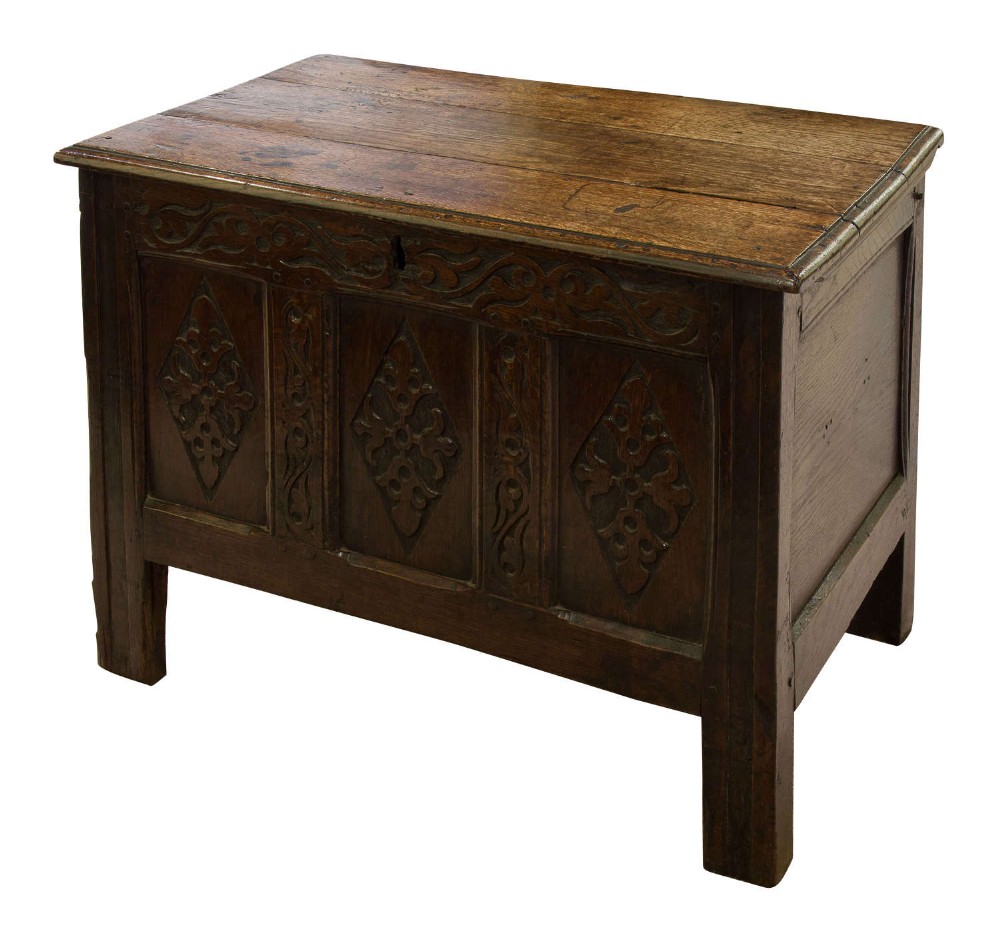 Small oak coffer c1660