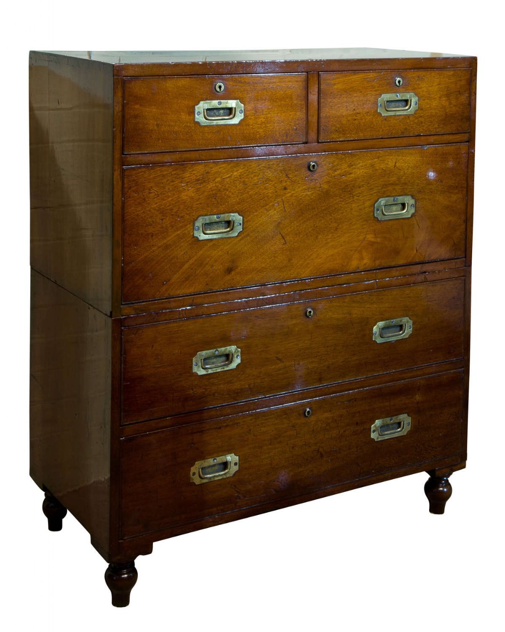 19thc mahogany original campaign chest circa1820