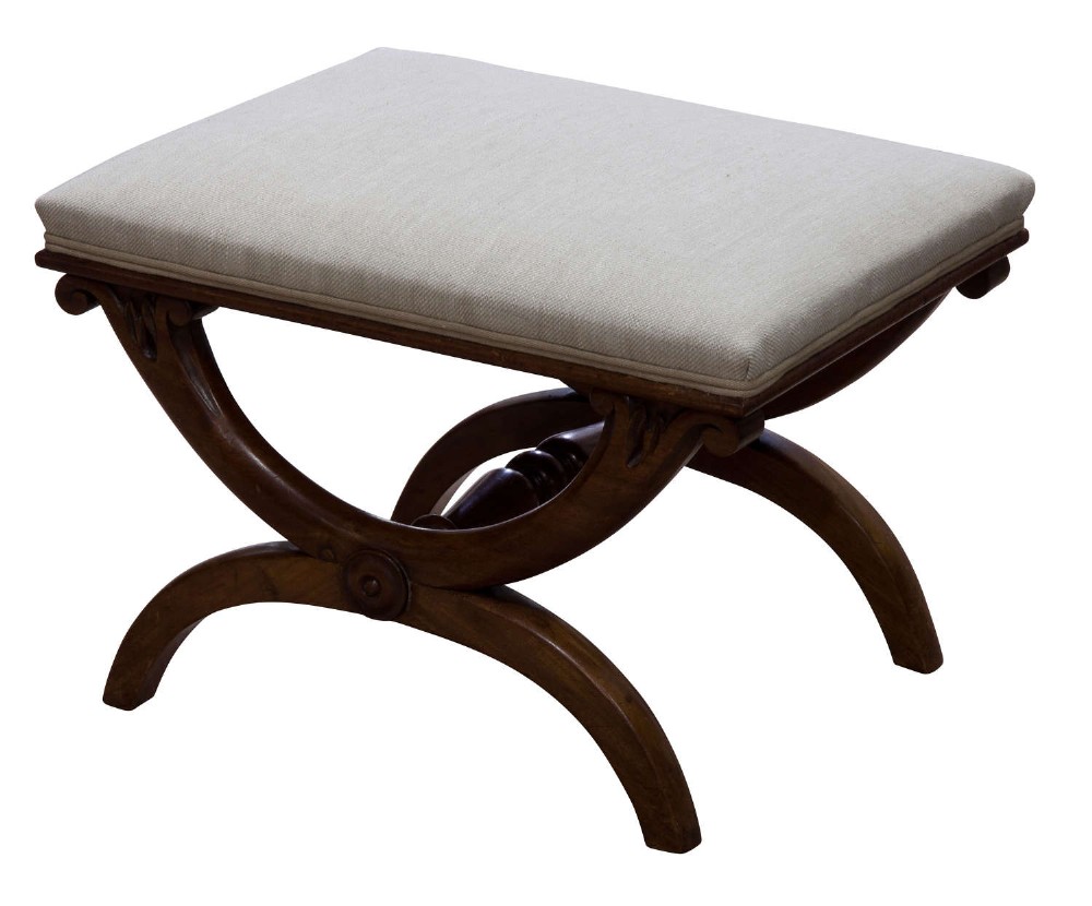 A Regency rosewood X framed stool c 1820