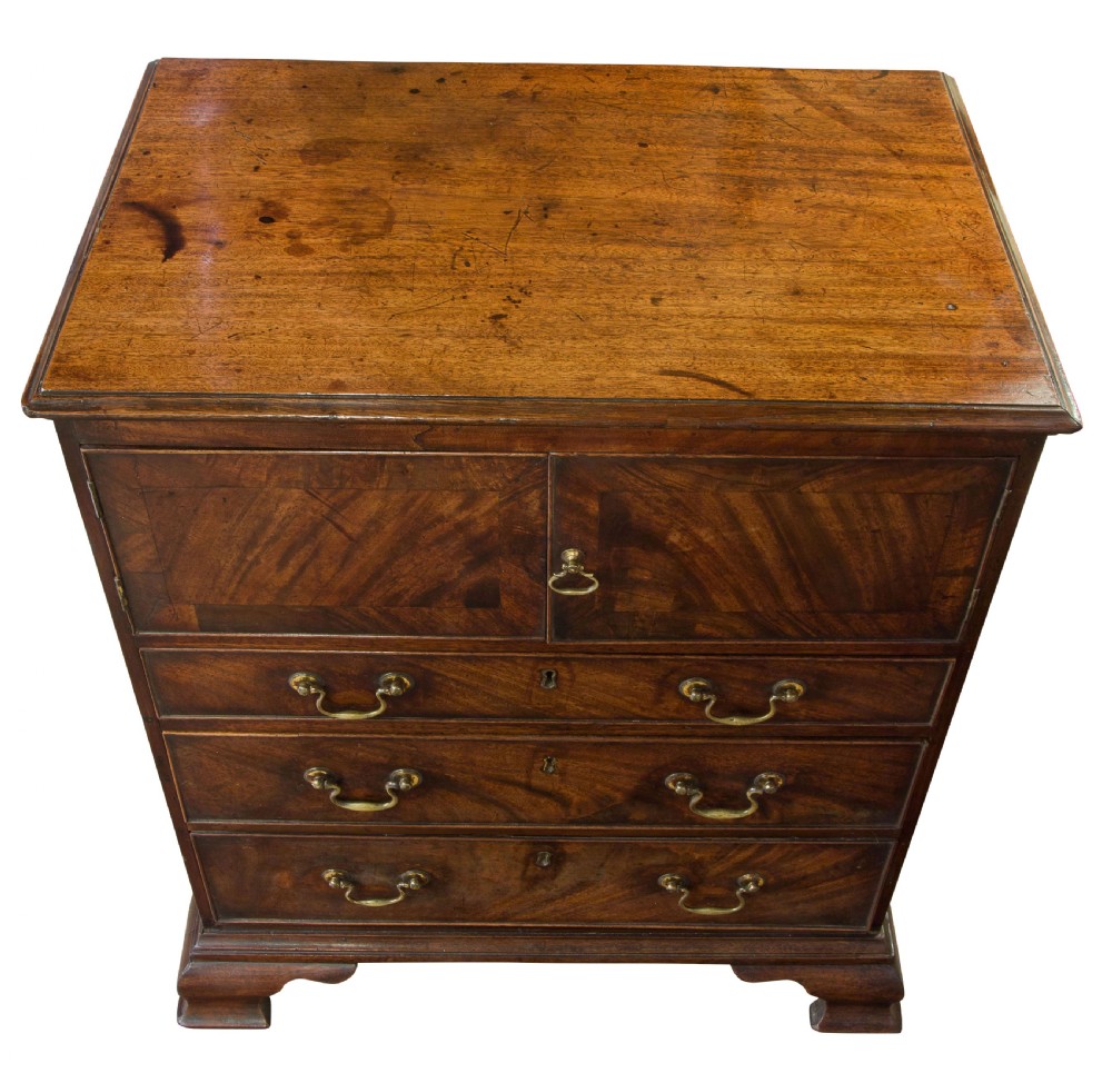 Geo III mahogany bedside table c1780 View V