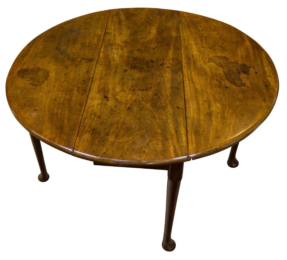 18thc mahogany pad foot drop-leaf table View V