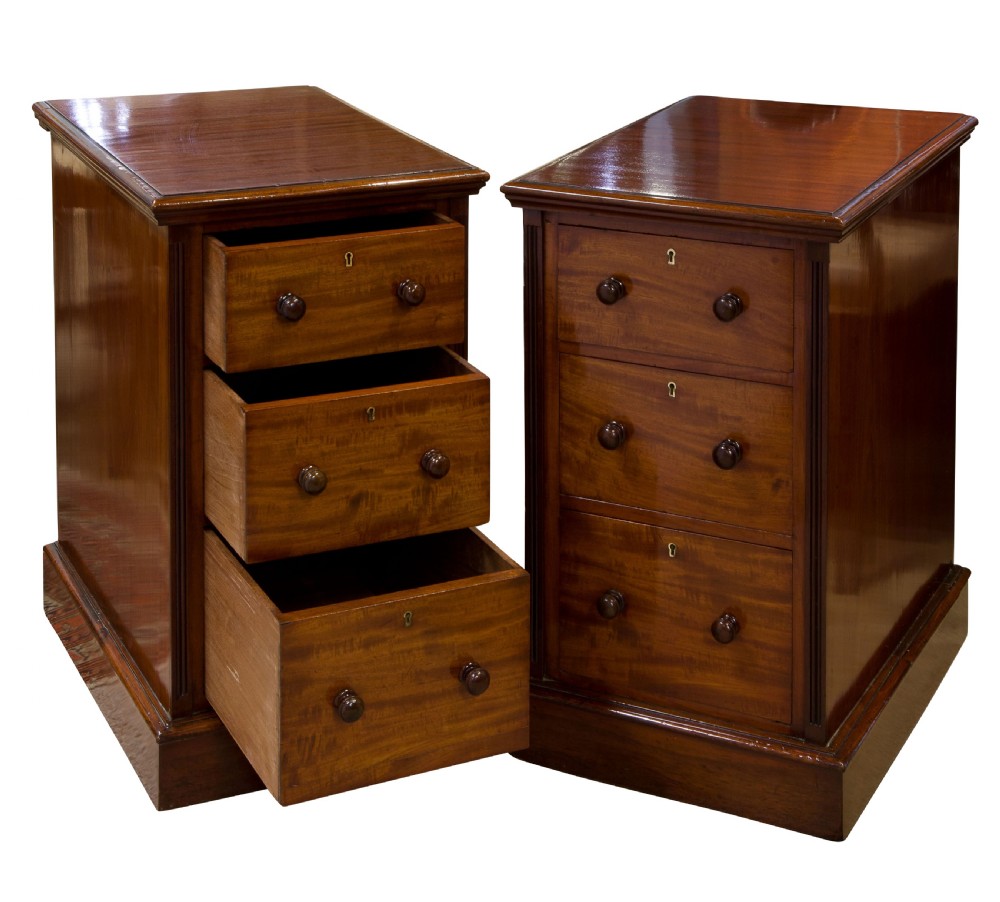 Pair of mahogany bedsides c1880
