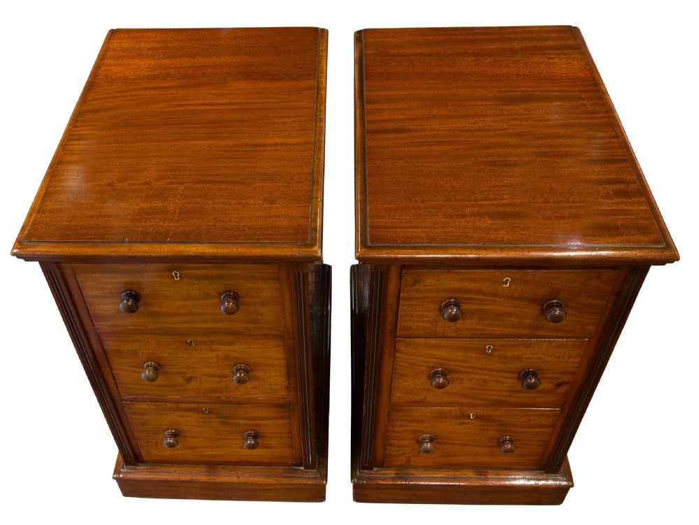 Pair of mahogany bedsides c1880 View V