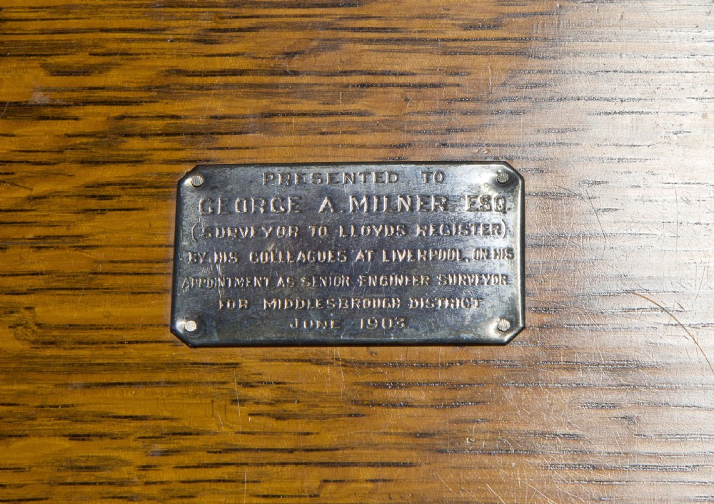 Exceptional oak stationary box circa 1903 View V