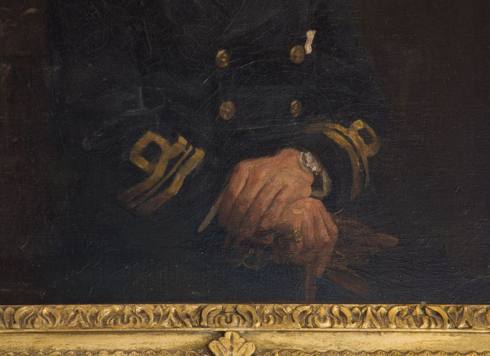 A fine oil painting of a Royal Navy Lieutenant Commander View V
