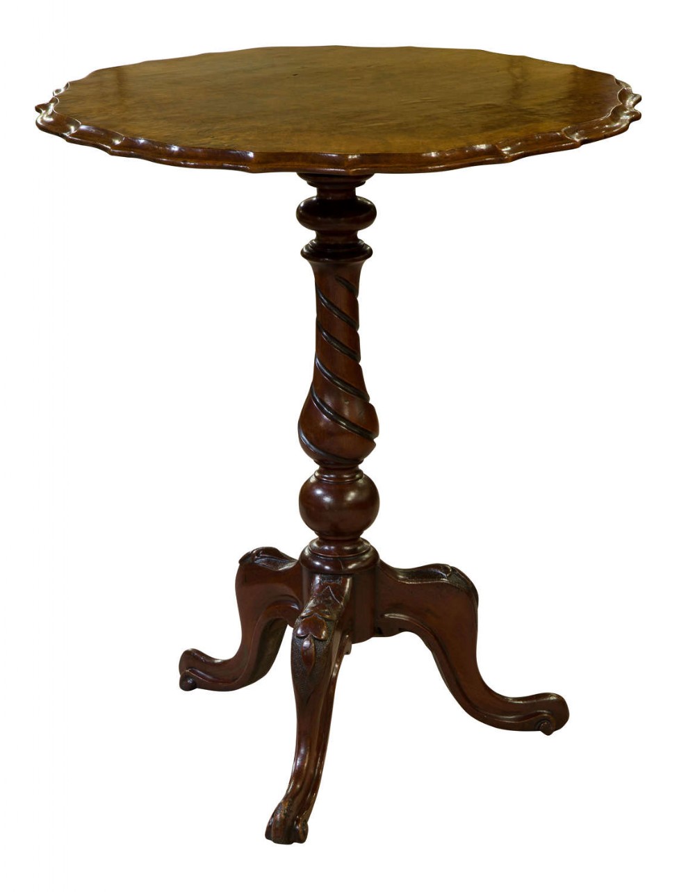 19th walnut scalloped topped Table