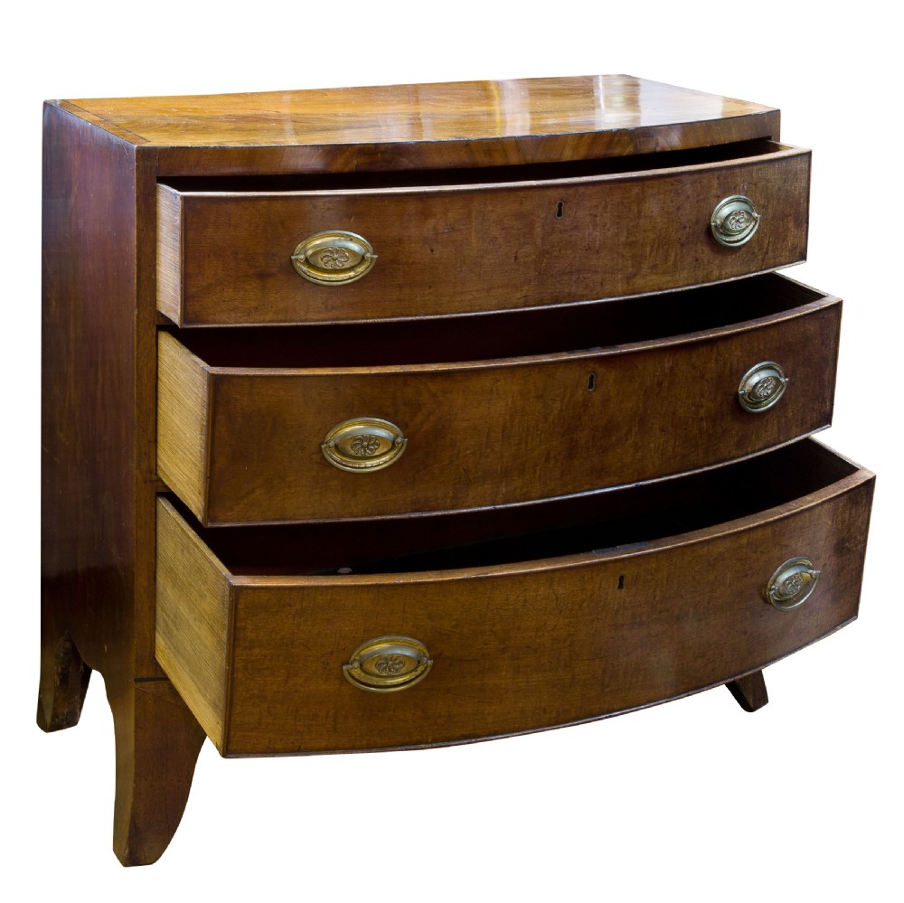 Regency mahogany bow fronted chest of drawers View III