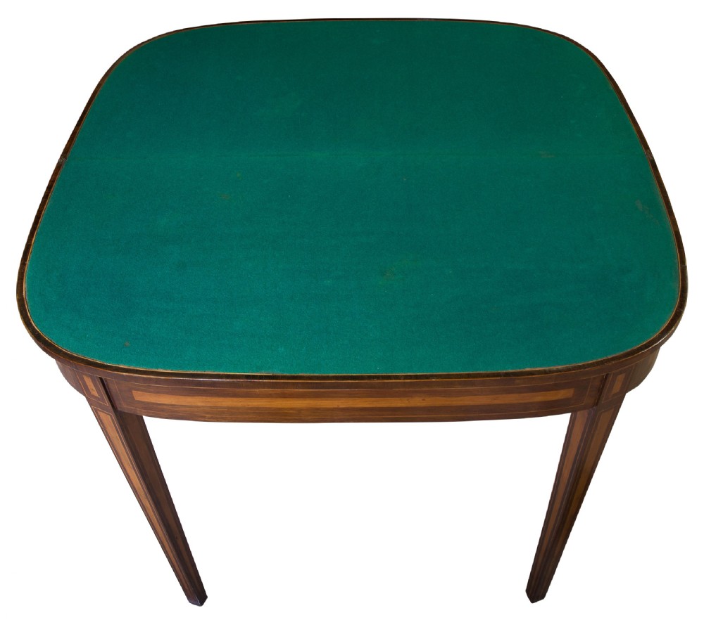 George III mahogany & satinwood card table View III