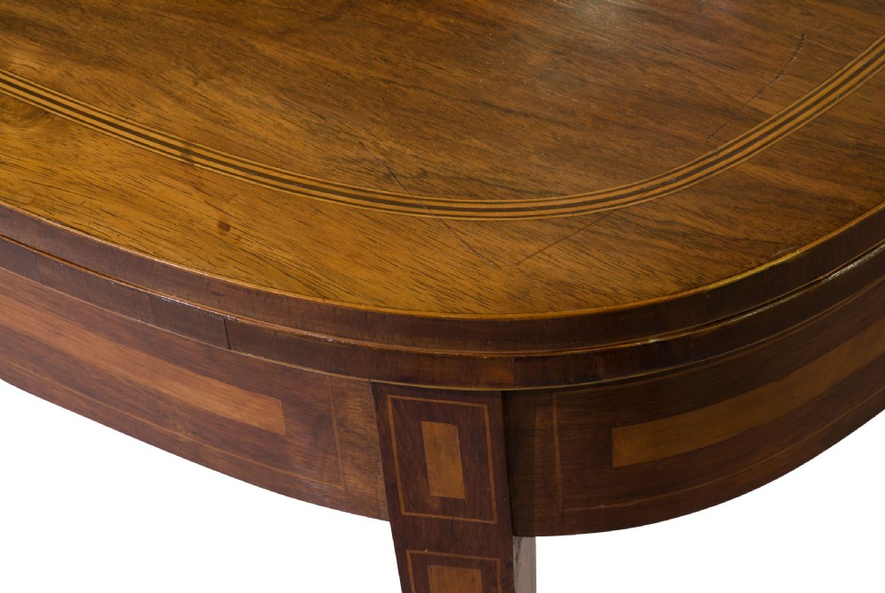 George III mahogany & satinwood card table View IV