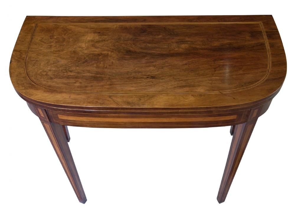 George III mahogany & satinwood card table View V