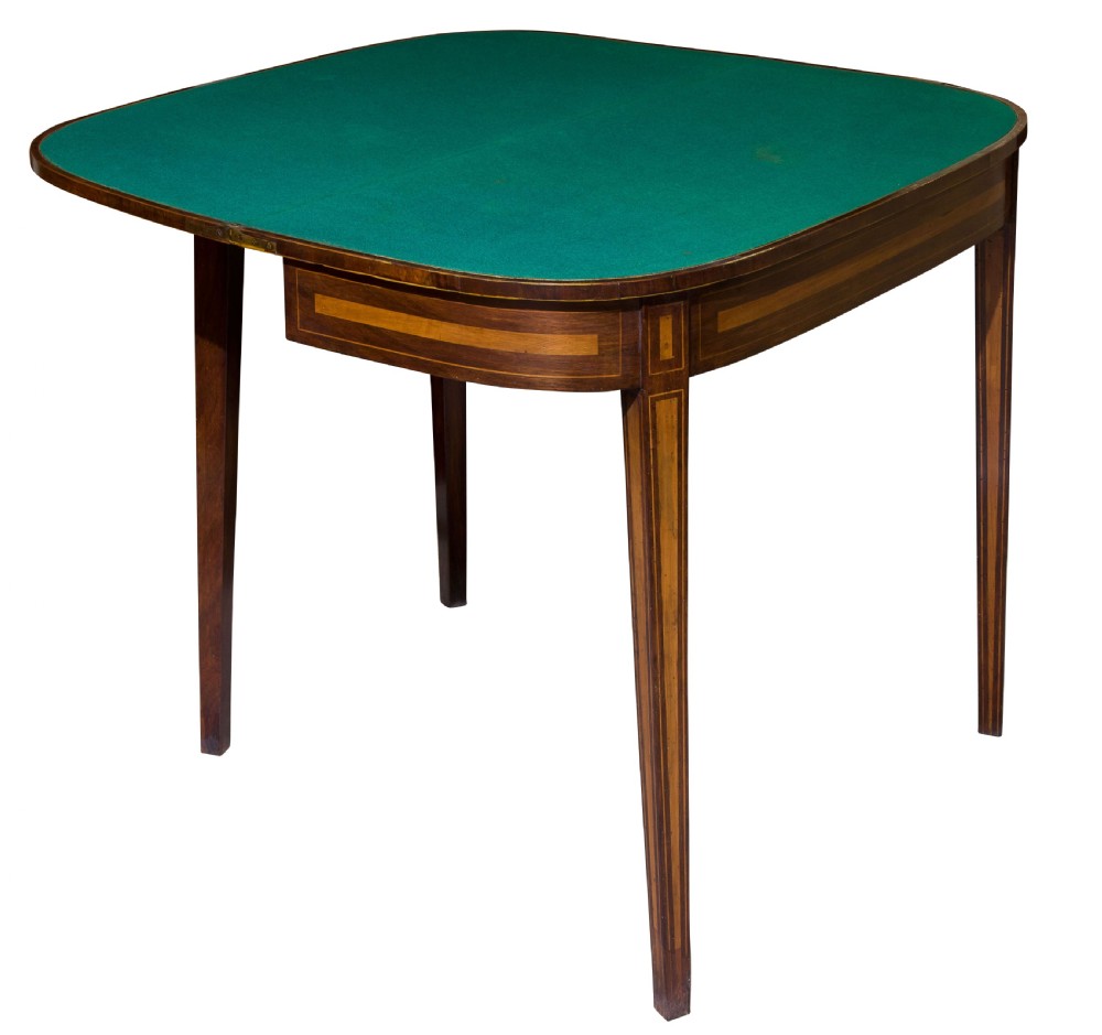 George III mahogany & satinwood card table View VI