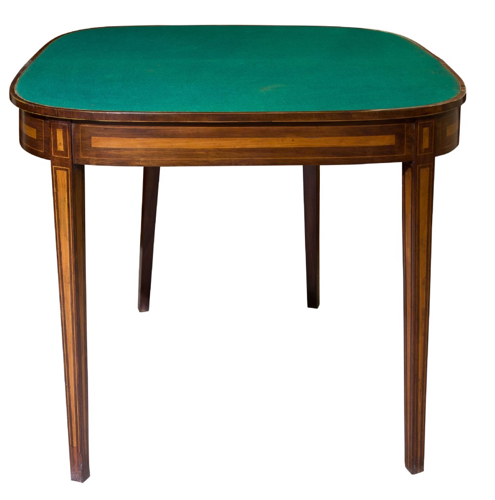 George III mahogany & satinwood card table View VII
