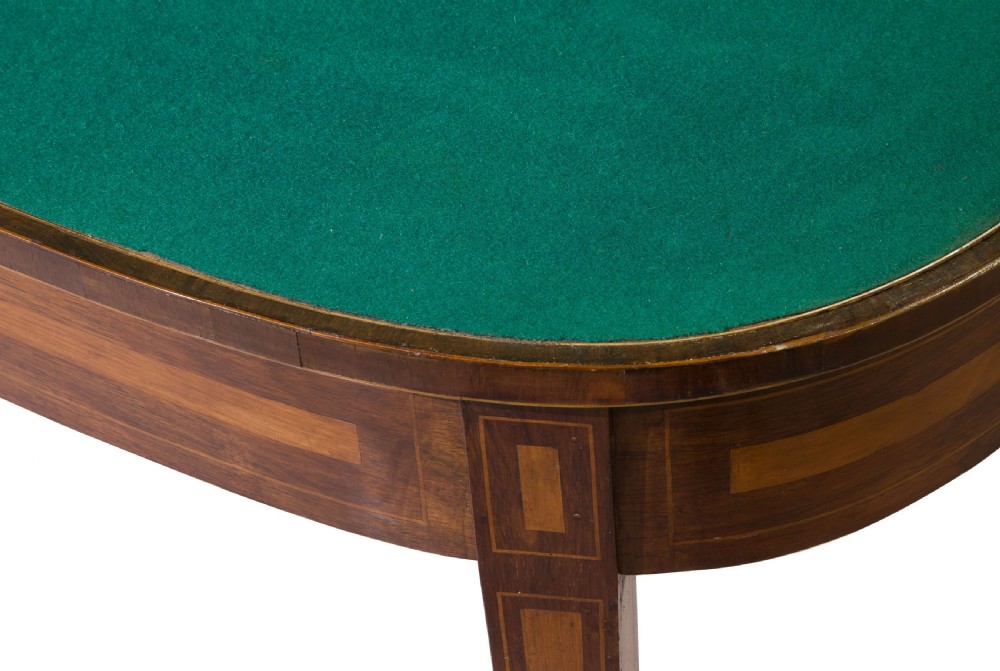 George III mahogany & satinwood card table View VIII