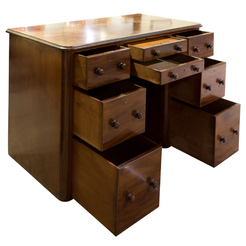 Victorian mahogany kneehole desk View II