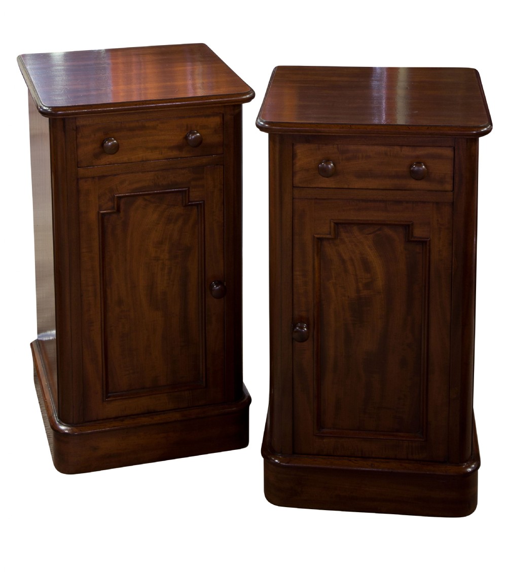 Pair of Victorian Mahogany Bedside Cabinets c1870