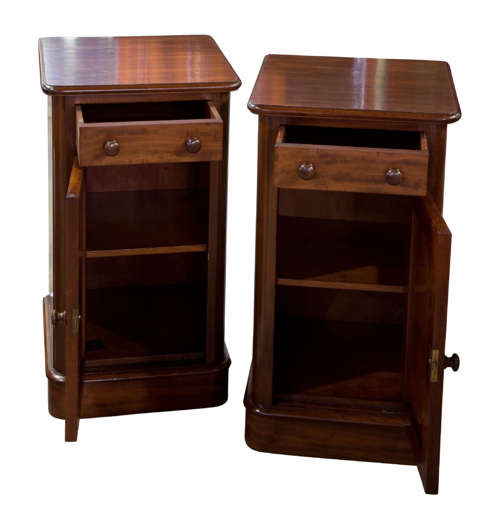 Pair of Victorian Mahogany Bedside Cabinets c1870 View II