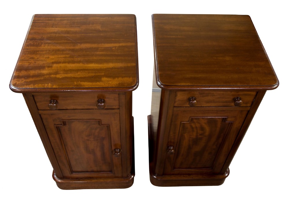 Pair of Victorian Mahogany Bedside Cabinets c1870 View III