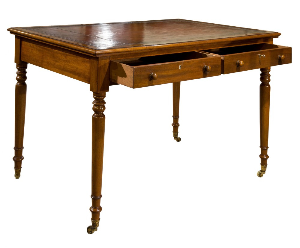 Early Victorian mahogany writing table View II