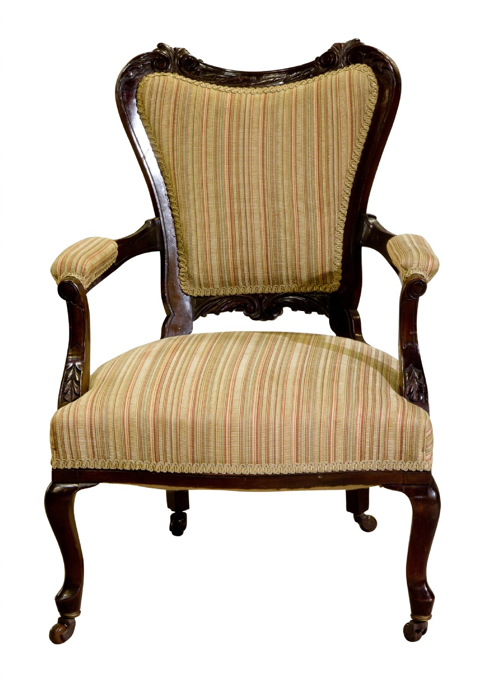 Pair 19thCentury mahogany open armchairs c1890 View III