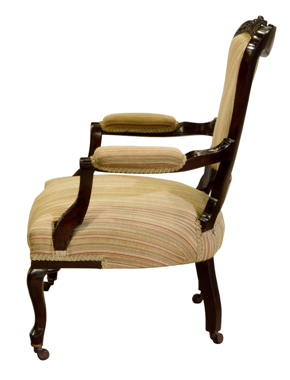 Pair 19thCentury mahogany open armchairs c1890 View IV