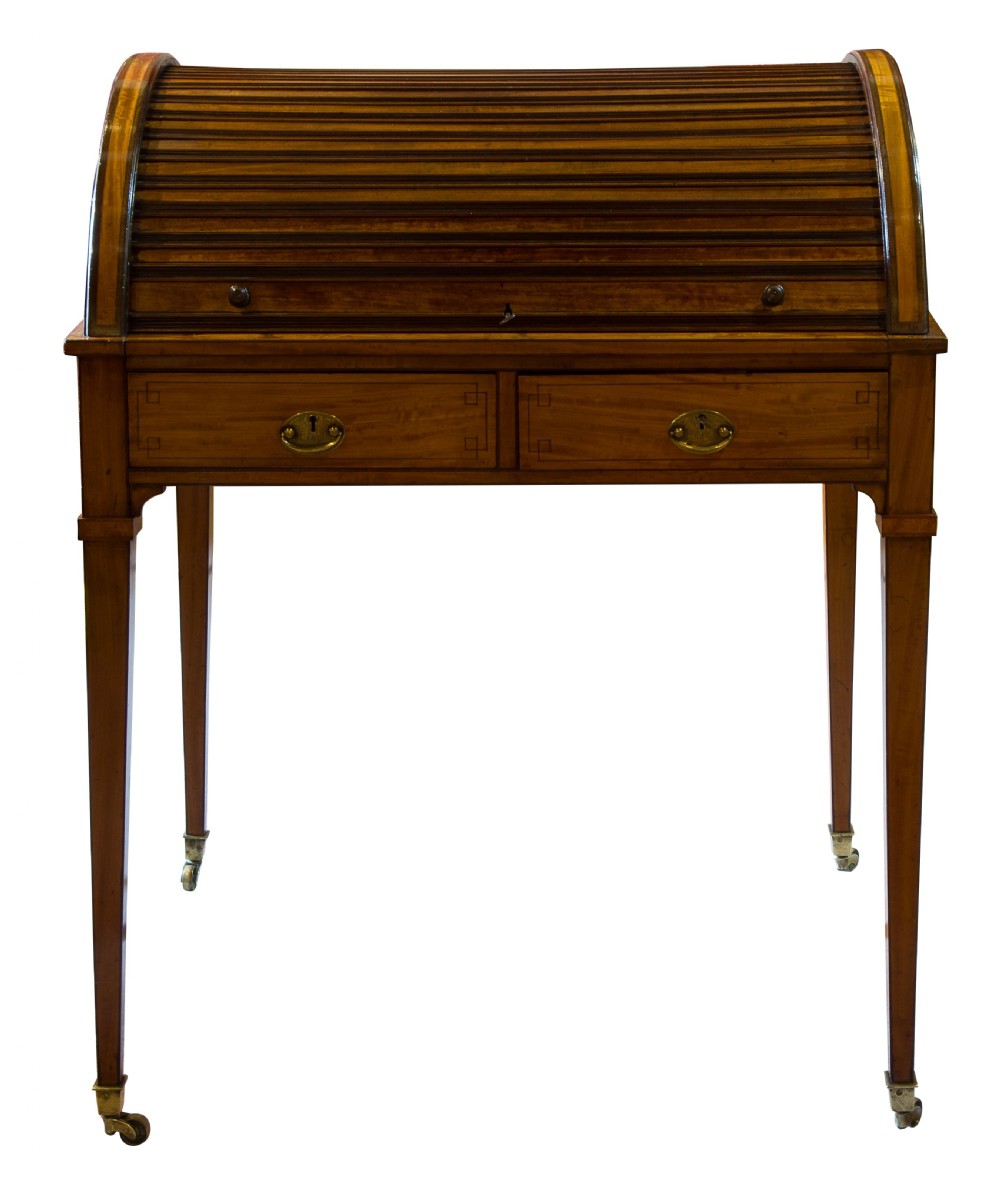 A Satinwood tambour topped desk c1890 View III