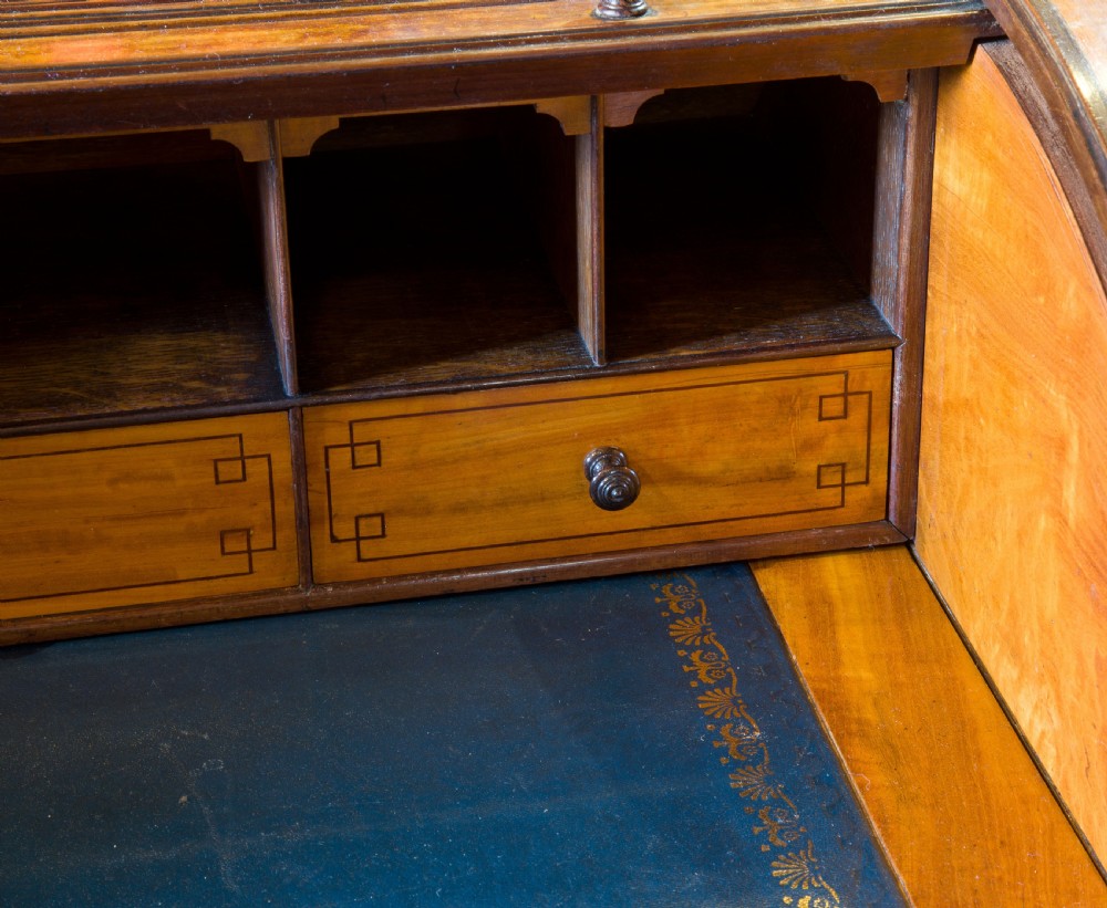 A Satinwood tambour topped desk c1890 View VIII