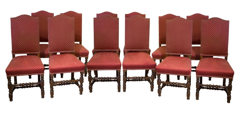 Set of 12 17thCentury style high backed chairs
