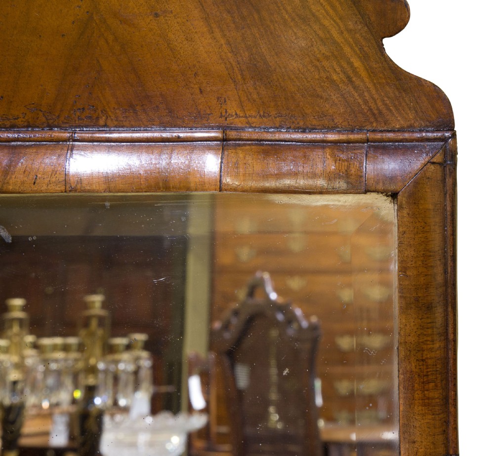 Queen Anne walnut cushion mirror View V