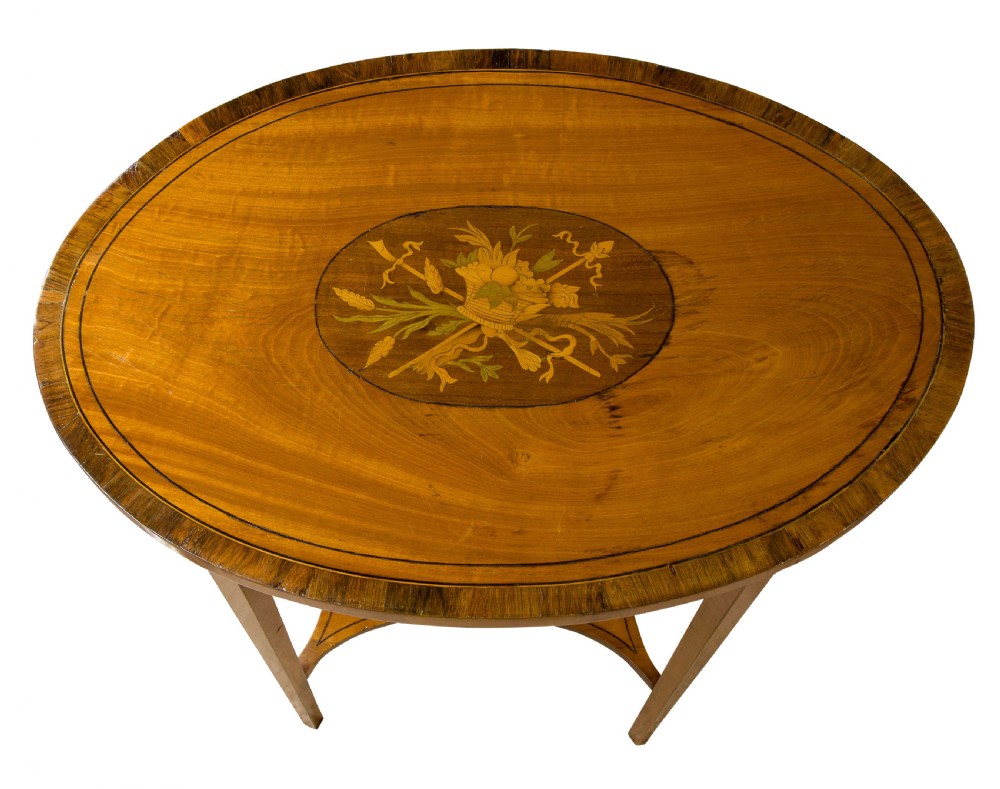 Edwardian Sheraton revival oval table View V