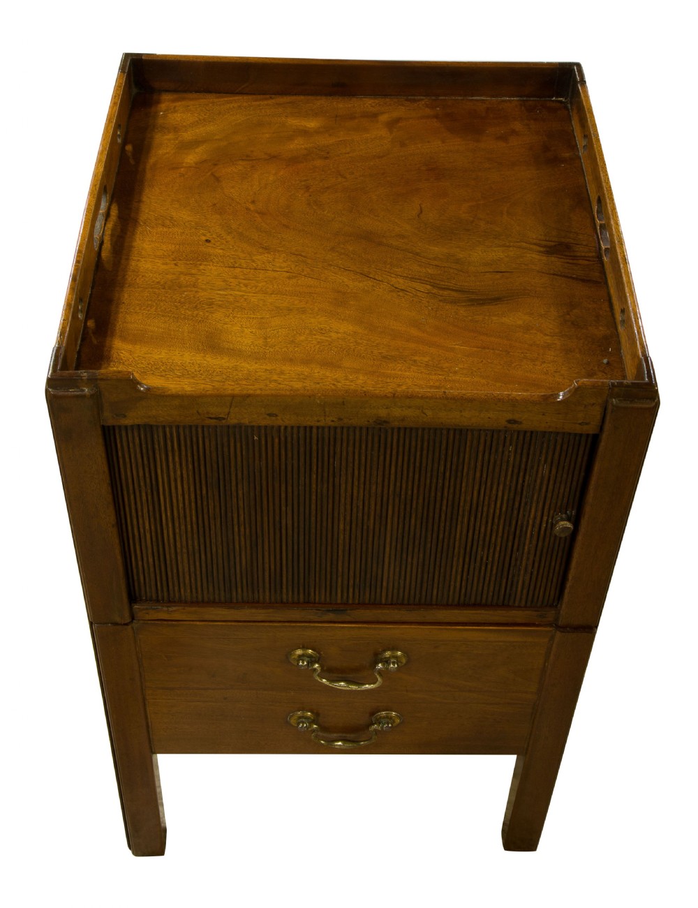 Georgian mahogany commode with a drawer View V