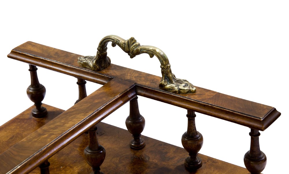 A Victorian figured walnut twin section book tray View IV