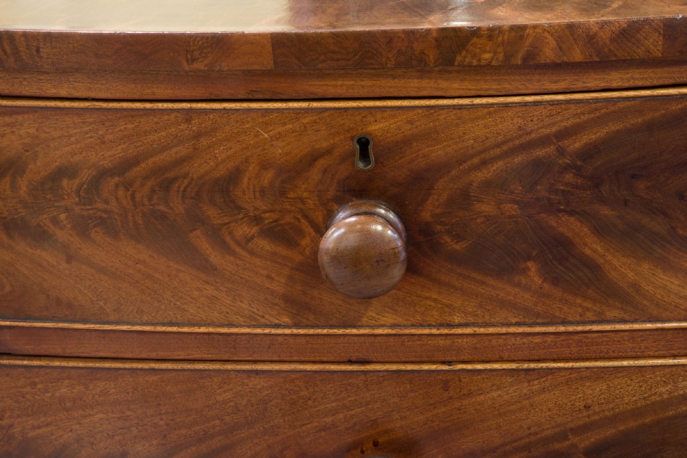 Early 19th Century Flame mahogany bow chest View VII
