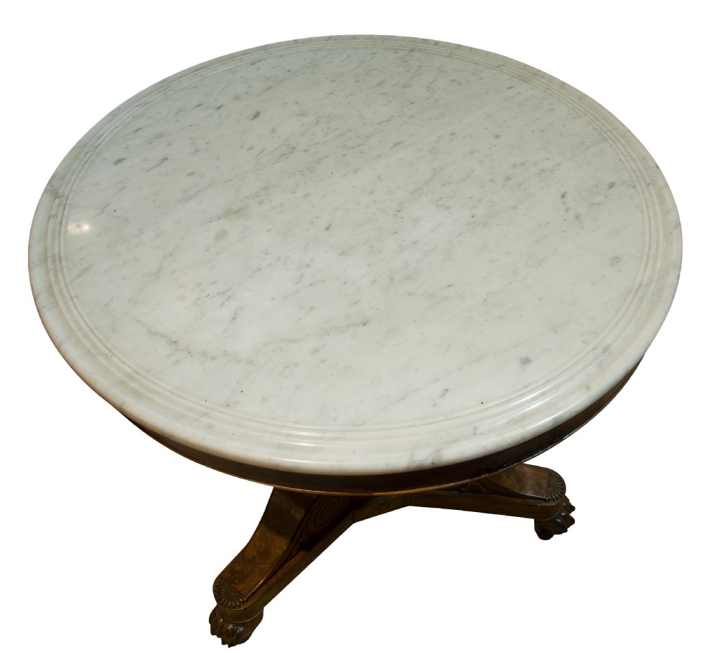 A good Charles X Gueridon with white marble top View II