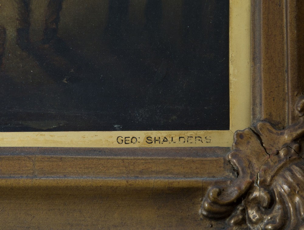An oil on canvas - showing Farriers at work - signed George Shalders View VIII