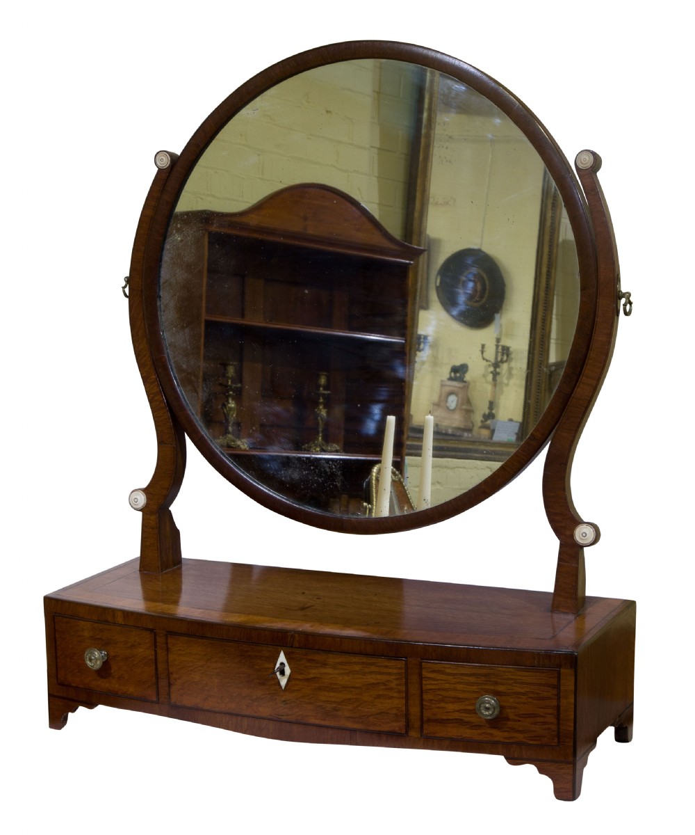 A Rare Regency Bow Fronted Box Base Mirror