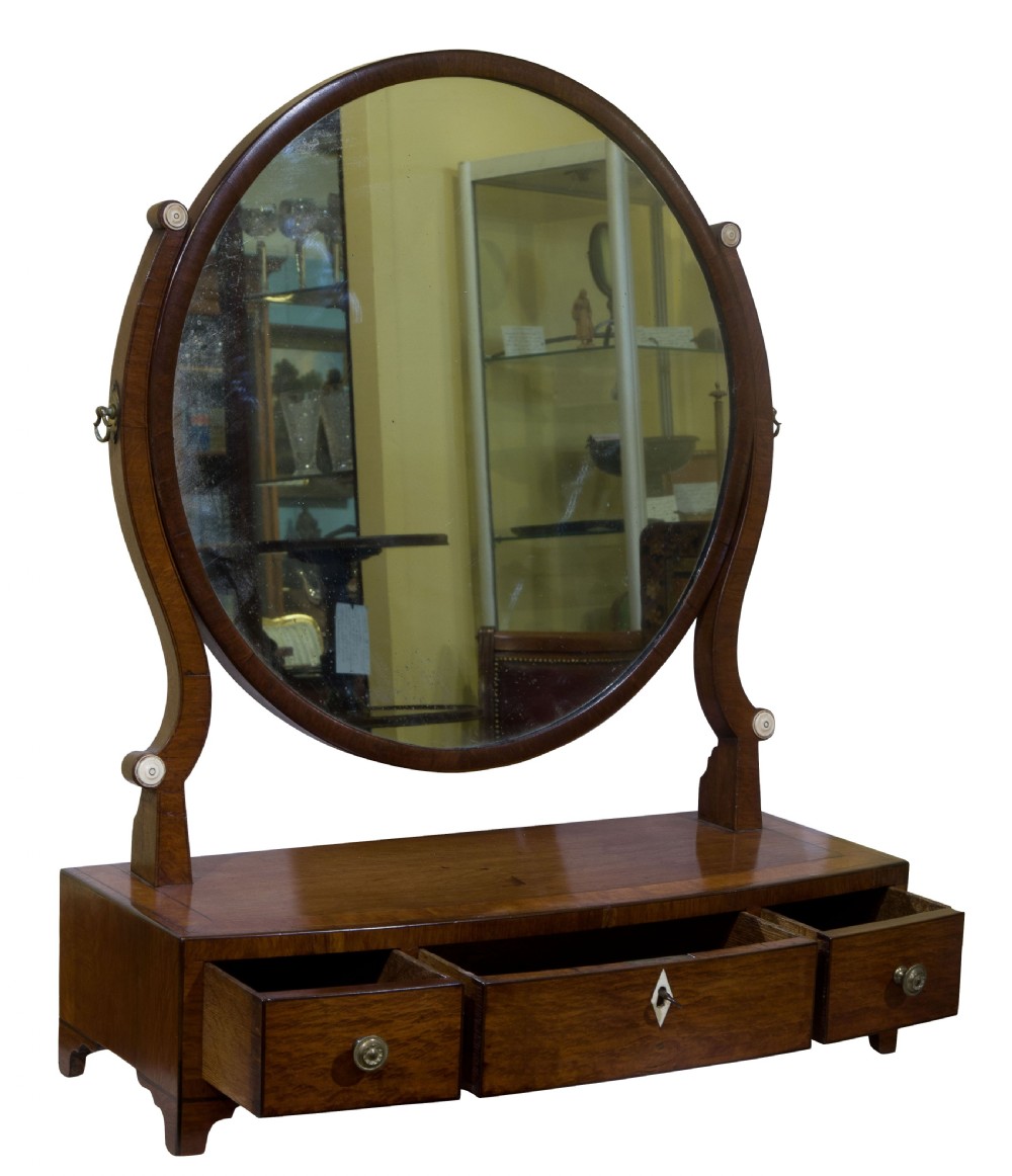 A Rare Regency Bow Fronted Box Base Mirror View II