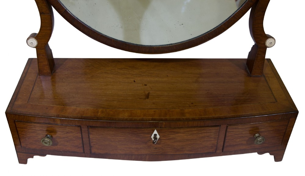 A Rare Regency Bow Fronted Box Base Mirror View V