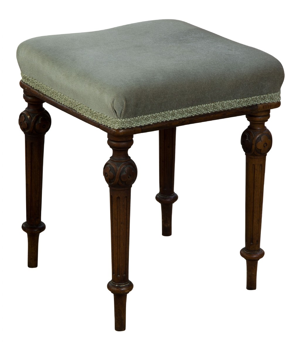 A small Victorian Walnut stool