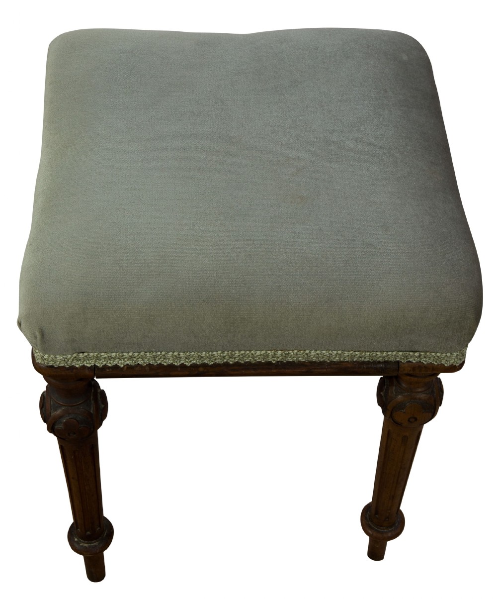 A small Victorian Walnut stool View III