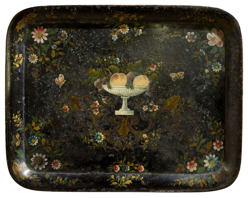 Very decorative 19th century French tole tray View II
