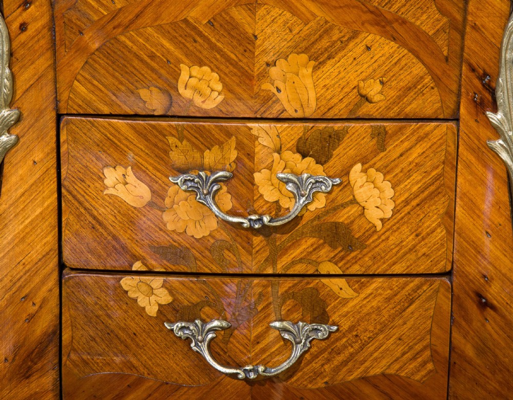 Fine Pair of French Tulipwood and Floral Marquetry Tables View XIII