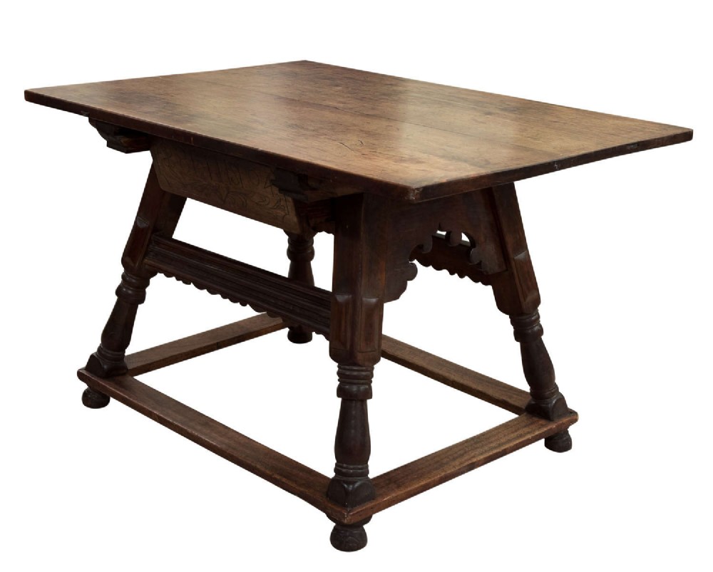 Swiss Cherrywood Marriage Table Dated 1804